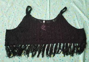 😎 Cropped plus size fringe top